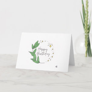 Happy Birthday Leaves and Stars Card