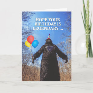 Happy Birthday Legendary Bigfoot Humour Holiday Card