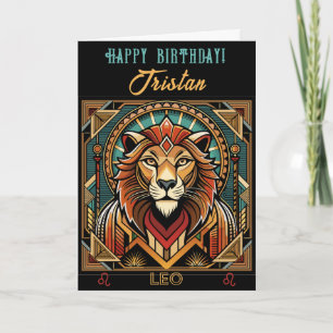 Happy Birthday Leo Zodiac Design Card