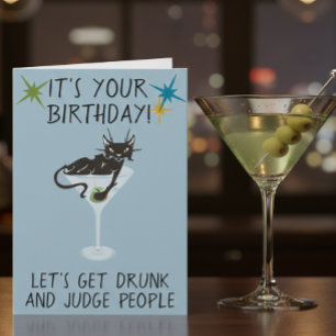 Happy Birthday Let's Get Drunk and Judge People Card