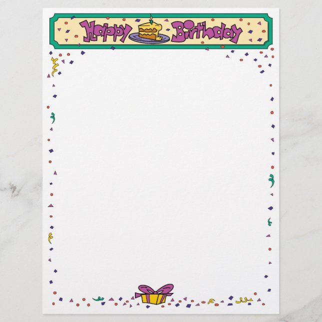 Happy Birthday Letterhead (Front)