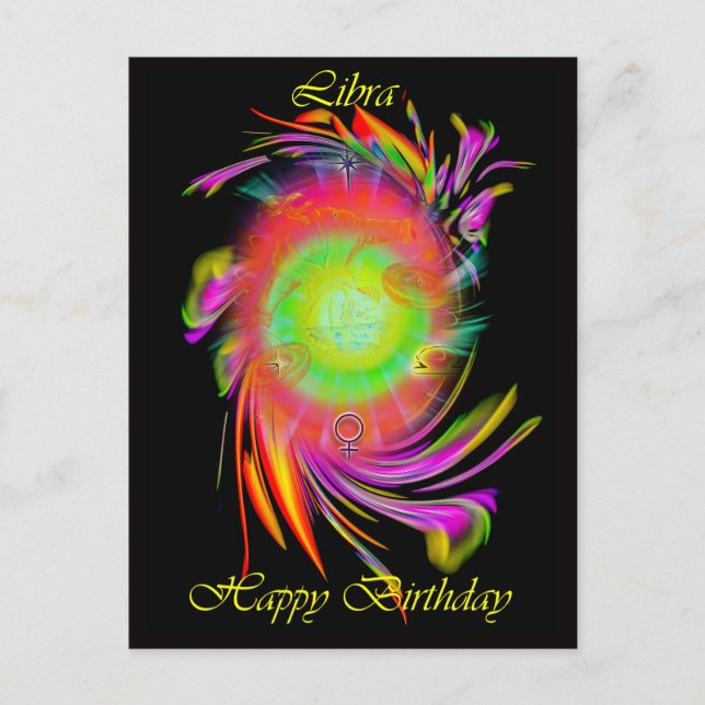 Happy Birthday  Libra Postcard (Front)