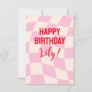 Happy Birthday Lily Custom Name Personalized  Card