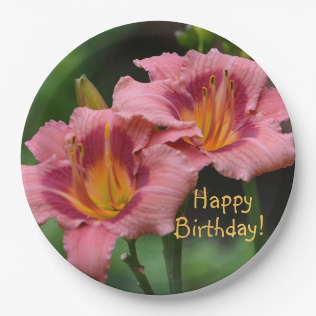 Happy Birthday Lily Paper Plate (Front)
