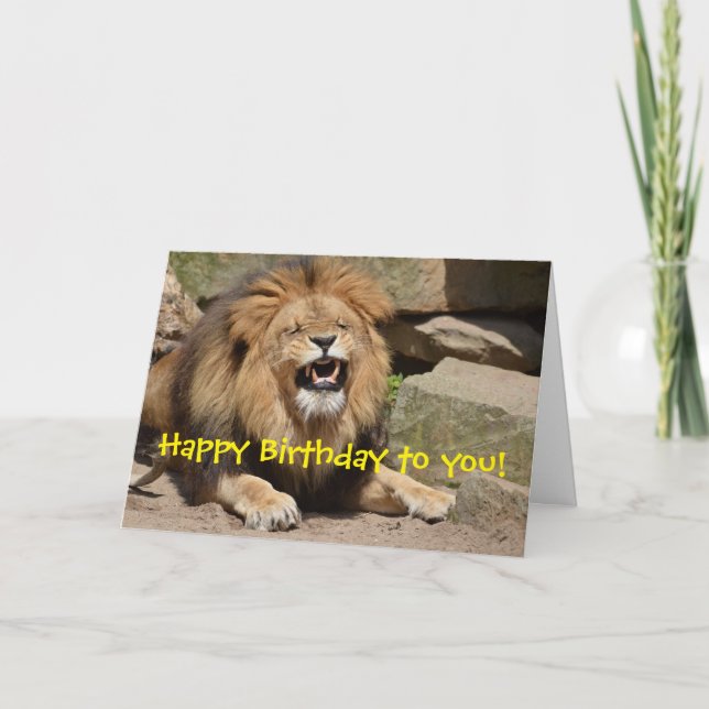 Happy Birthday Lion Card (Front)
