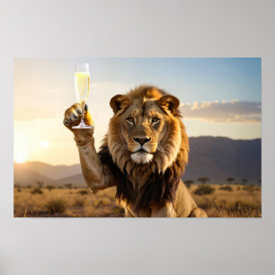 Happy Birthday Lion - Congratulations -  Poster