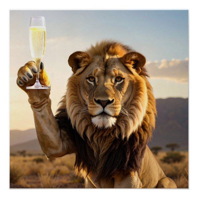 Happy Birthday Lion - Congratulations -  Poster (Front)