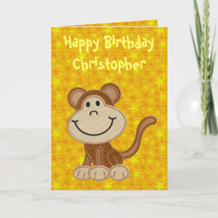 Happy Birthday Little Monkey Card