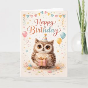 Happy Birthday Little Owl Card