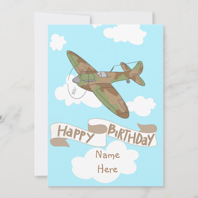 Happy Birthday Little Pilot Invitation (Front)