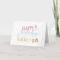 Happy Birthday Little Unicorn Gold Foil Festive