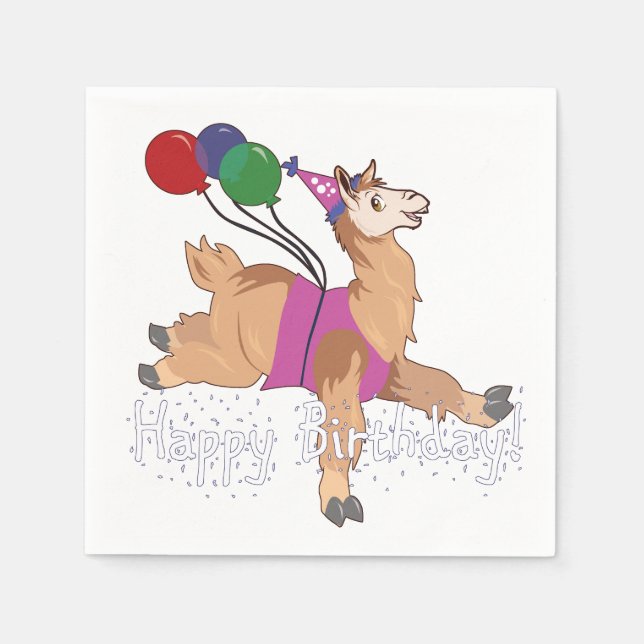 Happy Birthday Llama! Napkin (Front)