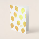 Happy Birthday Lots of Balloons<br><div class="desc">Birthday card in white paper printed with real gold foil and featuring a lots of balloons and "happy birthday" in a small retro font.</div>