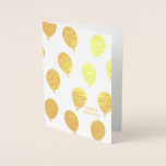 Happy Birthday Lots of Balloons Foil Card<br><div class="desc">Birthday card in white paper printed with real gold foil and featuring a lots of balloons and "happy birthday" in a small retro font.</div>