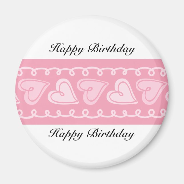 Happy Birthday Love Hearts Magnet (Front)