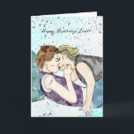 Happy Birthday, Love | Lesbian Kiss Card<br><div class="desc">Wish your girlfriend or wife a Happy Birthday with this card. Hand drawn women kissing LGBTQIA  support,  pride and love.</div>