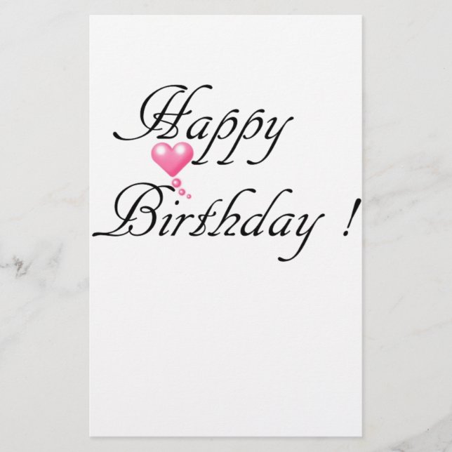 Happy Birthday Love Stationery (Front)