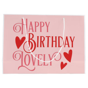 Happy Birthday Lovely // Cute Girly Large Gift Bag