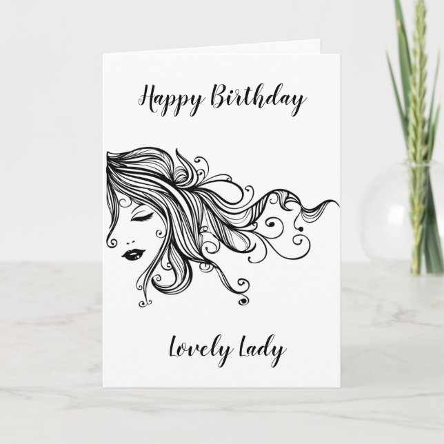 "HAPPY BIRTHDAY" **LOVELY LADY** CARD (Front)