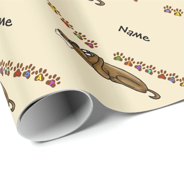 Happy Birthday Lying Dog Gift Wrap  Customise It! (Roll Corner)