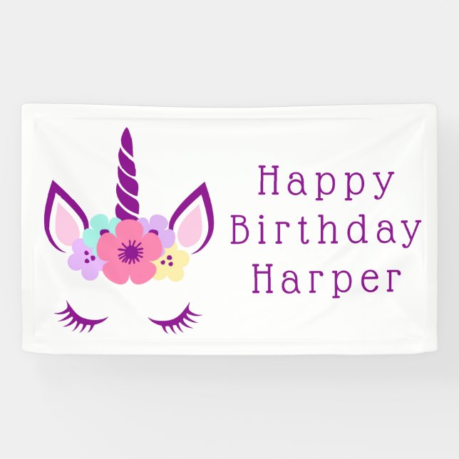 Happy Birthday | Magical Unicorn Banner (Horizontal)
