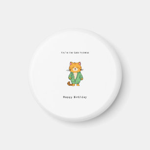 Happy Birthday magnet, cat themed birthday Magnet