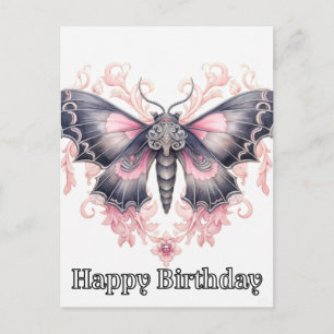 Happy Birthday Majestic Butterfly Illustration Holiday Postcard