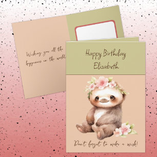 Happy birthday make a wish add name green card