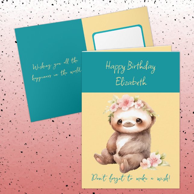 Happy birthday make a wish add name yellow card (Creator Uploaded)