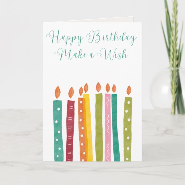 Happy Birthday "Make a Wish" Birthday Card (Front)