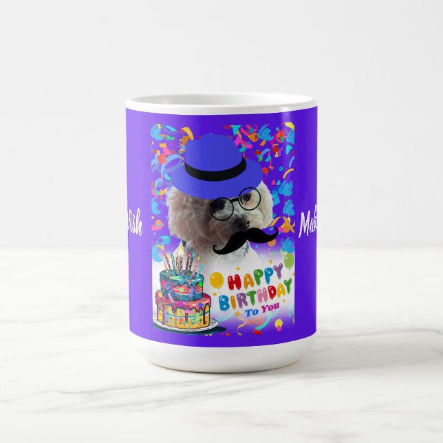 Happy Birthday Make A Wish Poodle Coffee Mug (Center)