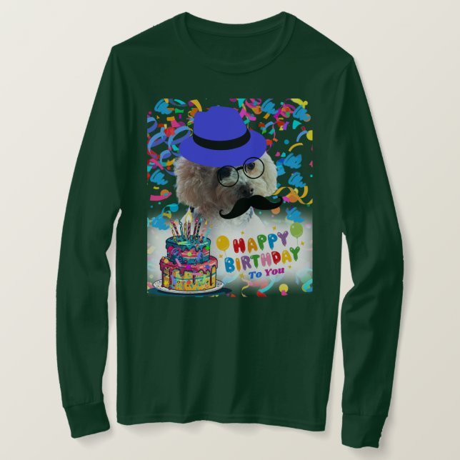 Happy Birthday Make A Wish Poodle T-Shirt (Design Front)