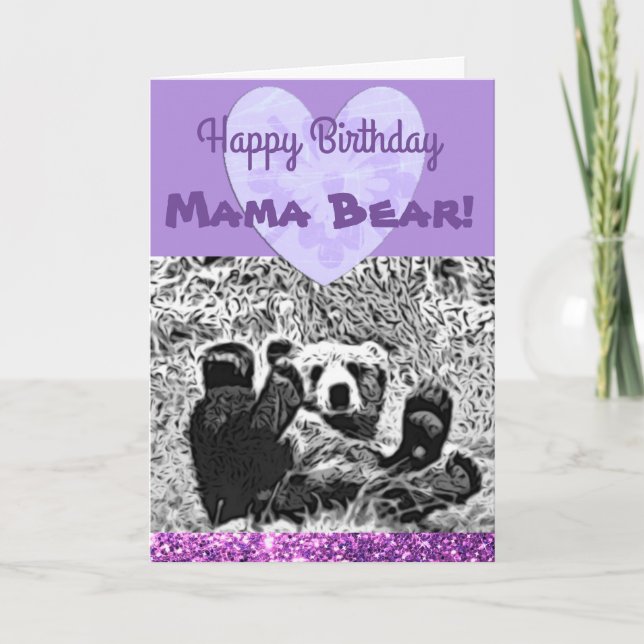 Happy Birthday "Mama Bear", Love Baby Bear Card (Front)