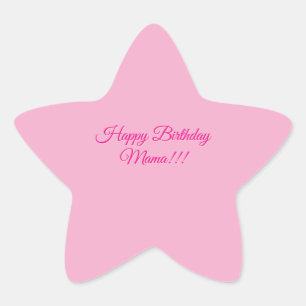 Happy Birthday Mama Sticker Cute Pink Star