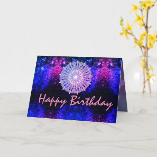 Happy Birthday Mandala Cosmic Galaxy Card