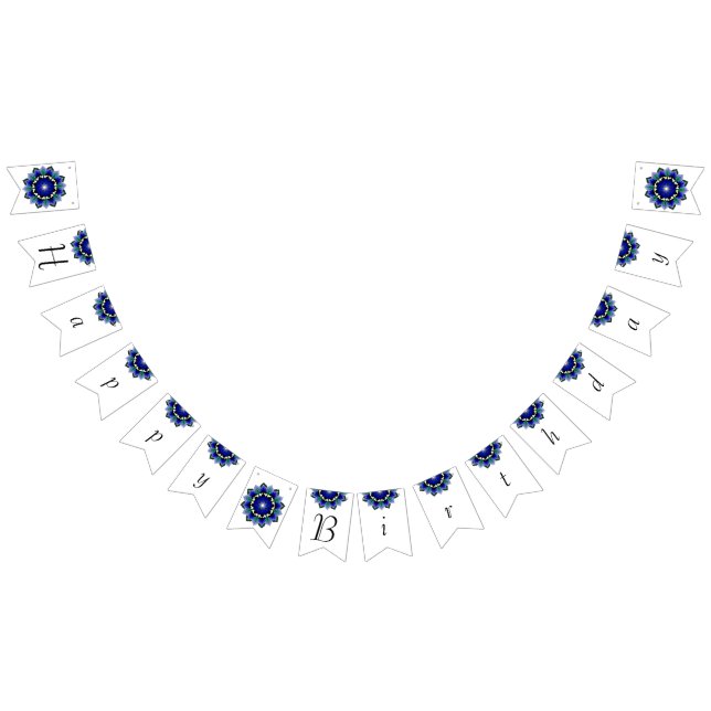 Happy birthday Mandala in dark blue Bunting (All)