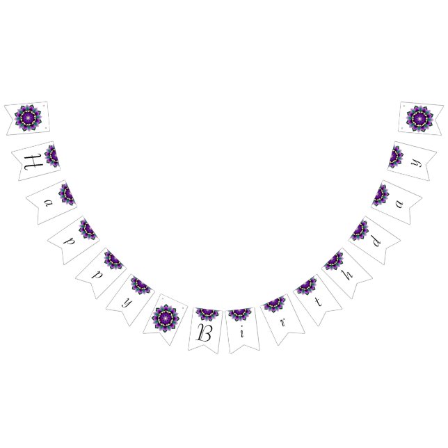 Happy birthday Mandala in purples Bunting (All)