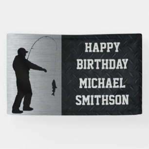 Happy Birthday Men's Fishing Banner