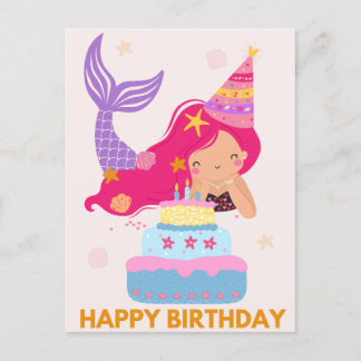 Happy Birthday Mermaid Postcard