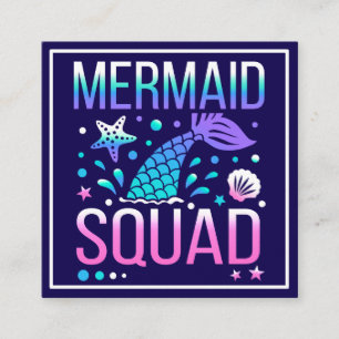 Happy Birthday Mermaid Squad Ocean Party Design Enclosure Card