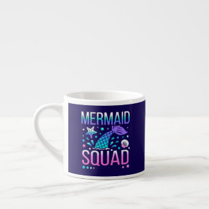 Happy Birthday Mermaid Squad Ocean Party Design Espresso Cup