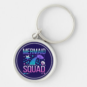 Happy Birthday Mermaid Squad Ocean Party Design Key Ring