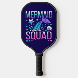 Happy Birthday Mermaid Squad Ocean Party Design Pickleball Paddle