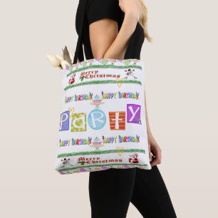 Happy Birthday Merry Christmas Women's Tote Bags