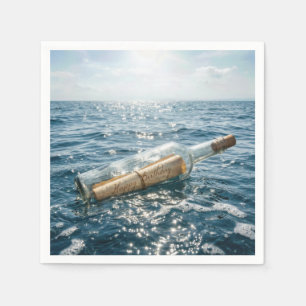 Happy Birthday Message in a Bottle Napkin