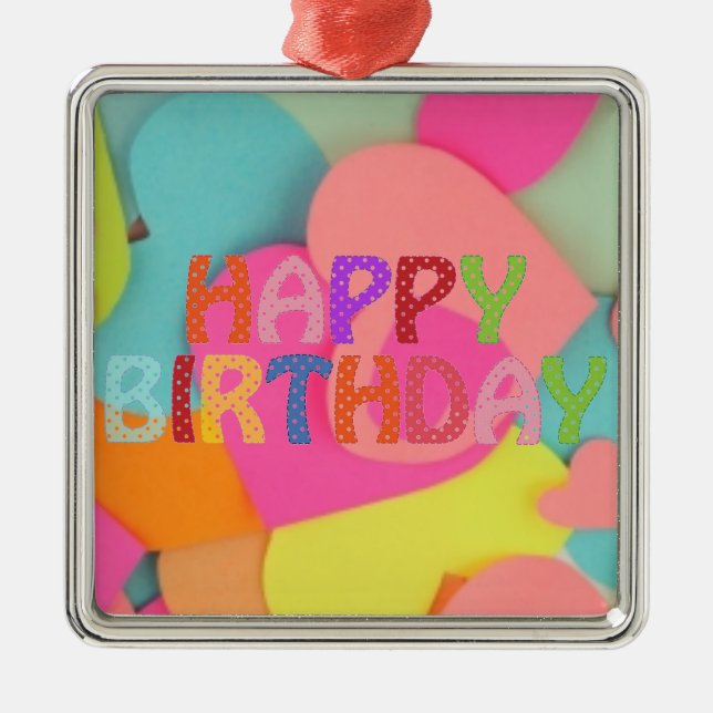 Happy Birthday Metal Tree Decoration (Front)