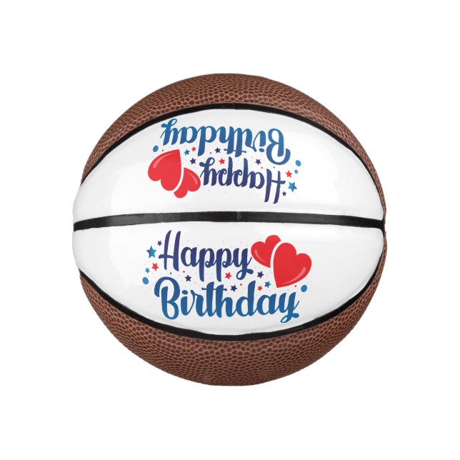 happy birthday mini basketball (Front)