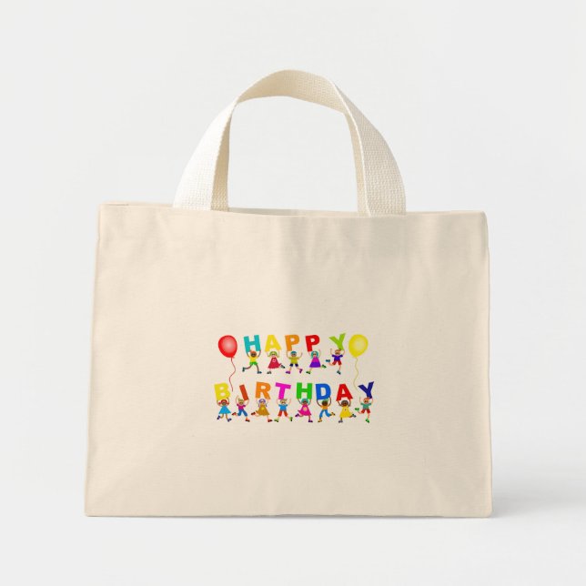 Happy Birthday Mini Tote Bag (Front)