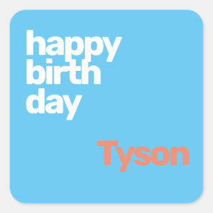 happy Birthday minimal simple modern  Square Sticker