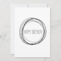 Happy Birthday Minimalist Black and White